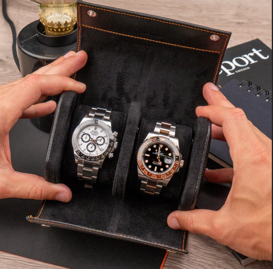 IFL Watches - Watch Roll - Black Saffiano für 2 Uhren-IFL Watches-TOJU Interior