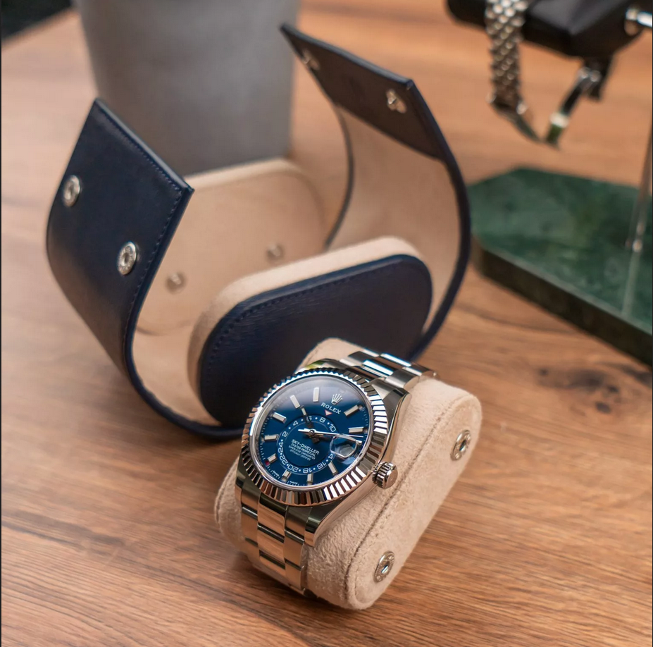 IFL Watches - Watch Roll - Blue Saffiano für 1 Uhr-IFL Watches-TOJU Interior