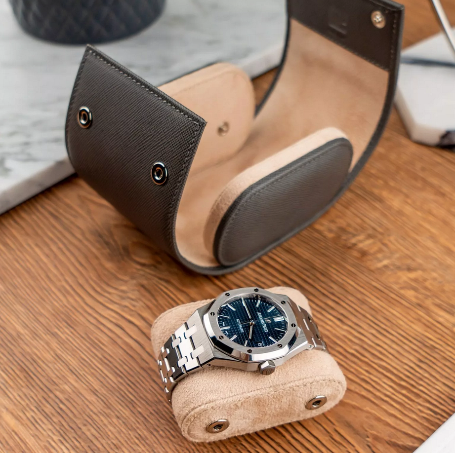 IFL Watches - Watch Roll - Grey Saffiano für 1 Uhr-IFL Watches-TOJU Interior