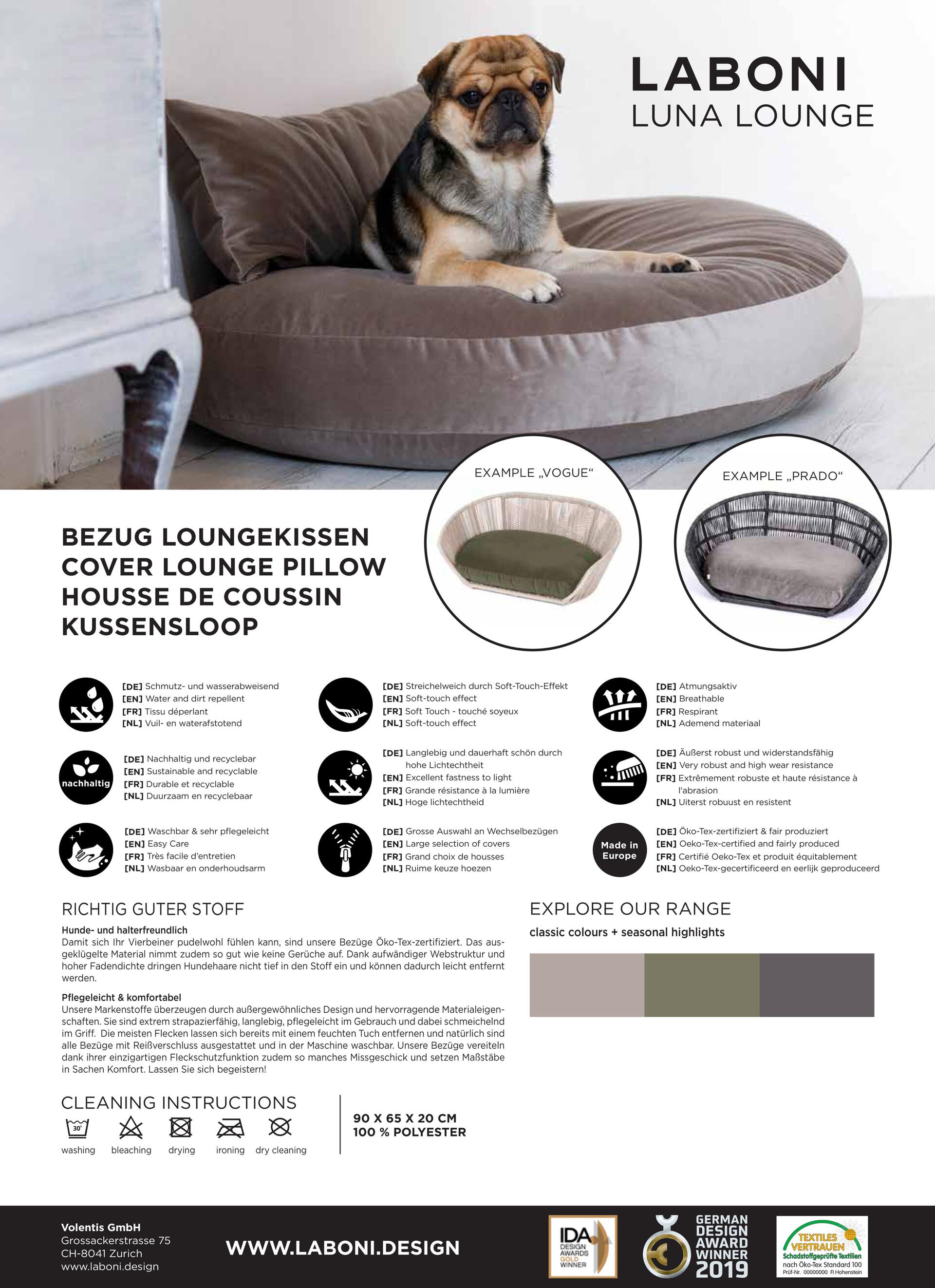 Laboni - Vogue - Design-Hundebett Oxford-Hundebett-Laboni-TOJU Interior